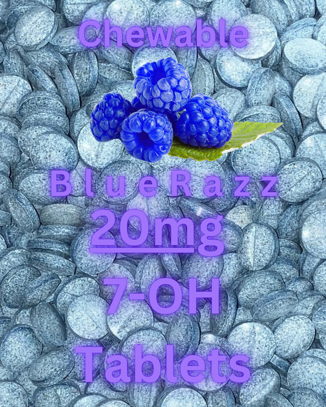 100ct BlueRazz 20mg 7-OH Tablets